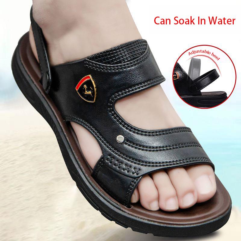 WTEMPO Летние мужские сандалии на толстой подошве, шлепанцы с мягкой подошвой, домашние нескользящие тапочки, модные уличные шлепанцы, пляжная обувь