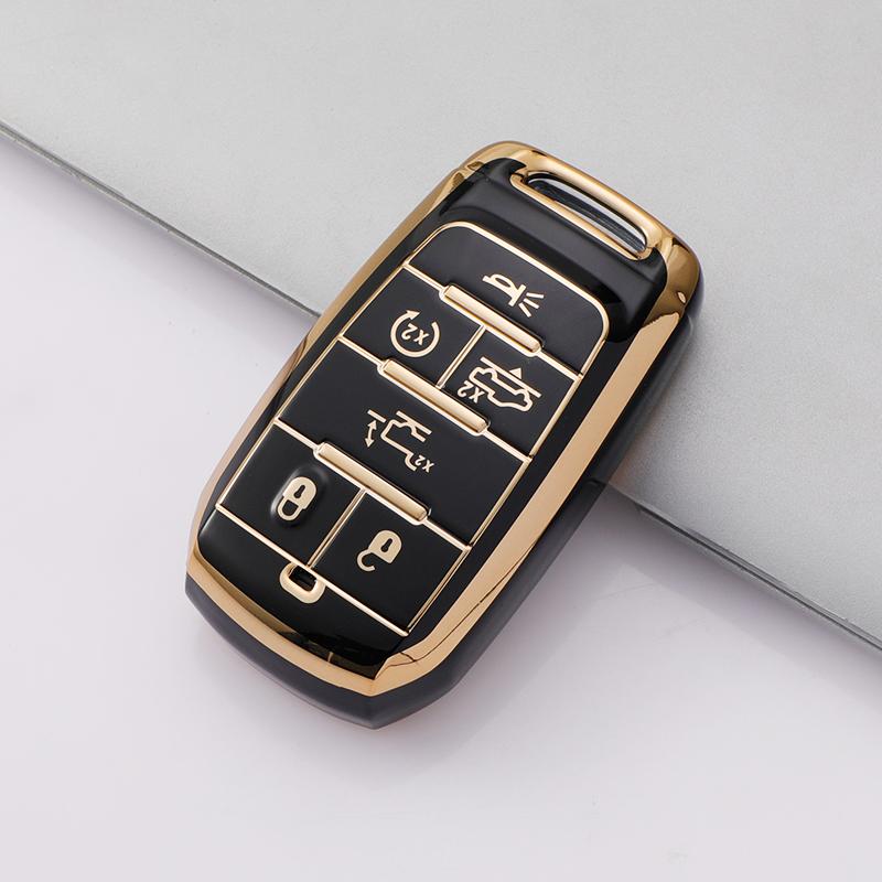 6 Buttons Tpu Car Key Case Cover for Jeep Renegade Grand Cherokee Dodge Charger Ram 1500 2500 3000 Challenger Chrysler Journey