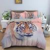 Tiger Duvet Cover Set King Size Wild Theme Bedding Set Animal Pattern Comforter Cover Animal Theme Sunset Polyester Quilt Cover