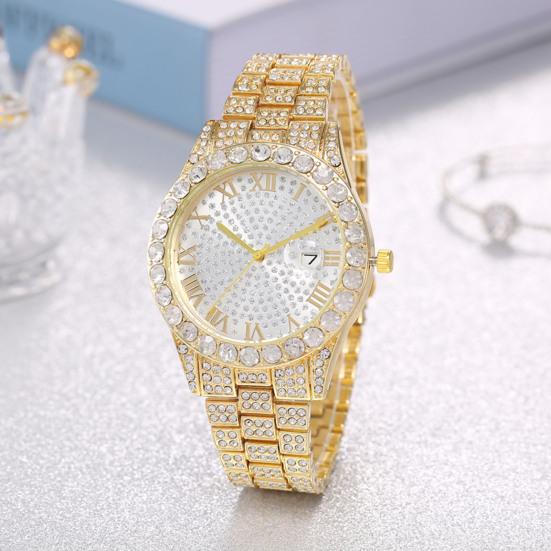 Женские часы, блестящие стразы, инкрустированные нержавеющим круглым циферблатом, кварцевые часы, соответствующие цветам, декоративные женские наручные часы, ювелирные изделия