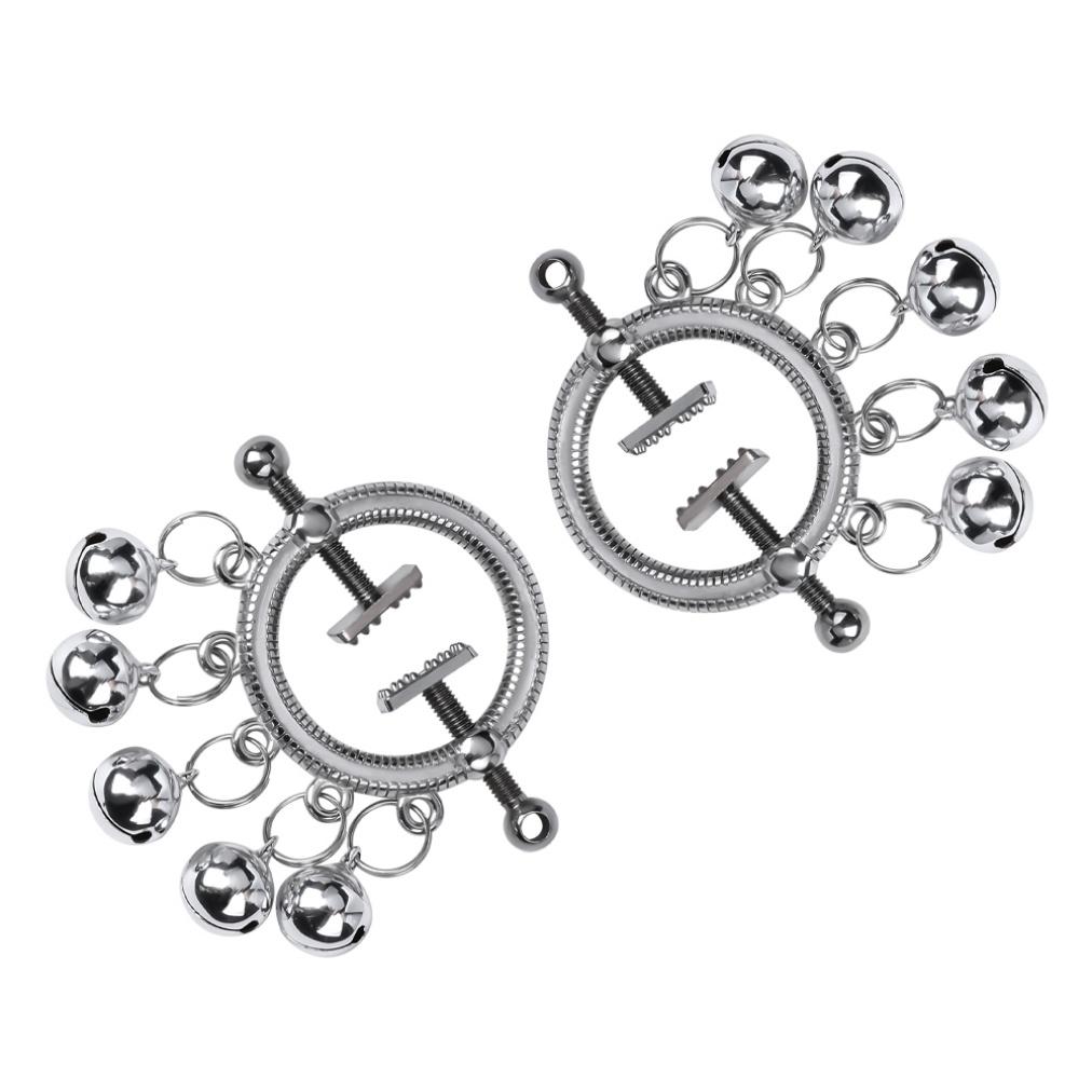 QKKQ Breast Clip Nipple Clamp with Bells BDSM Bondage Breast Leather Belt Nipple Clamps Sexy Clips Erotic Sex Toys for Women Men