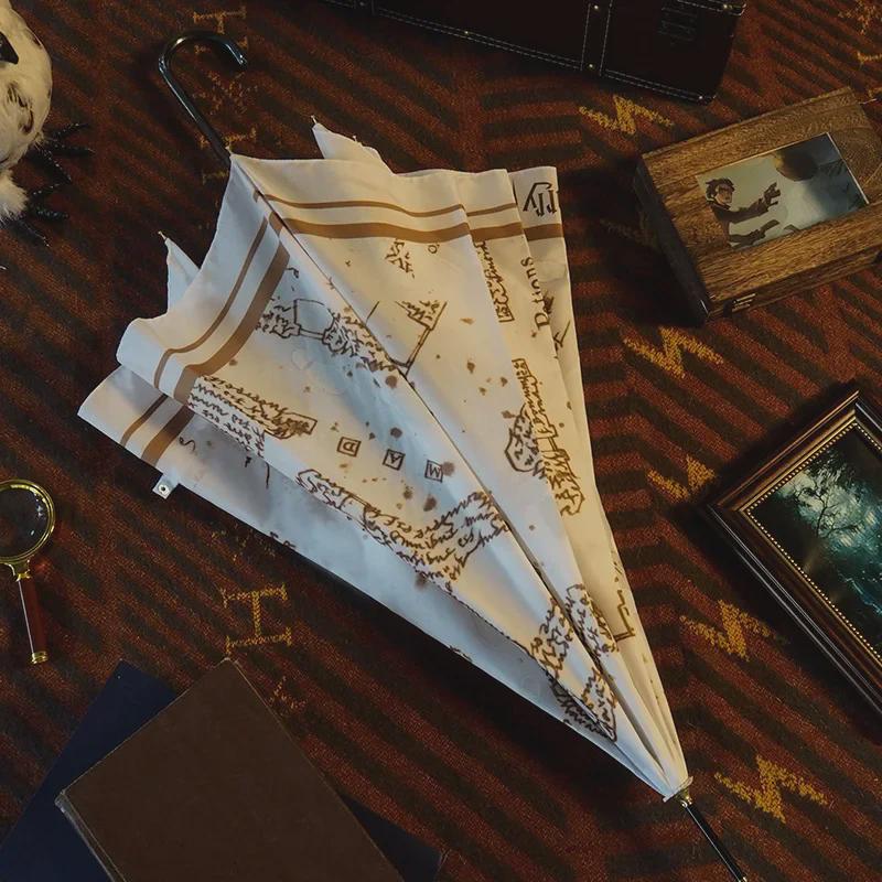 Официальный зонт Warner Harry Potter's Marauder's Map, меняющий цвет, с прямой длинной ручкой