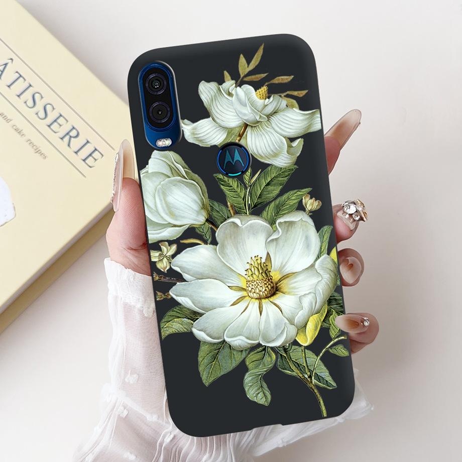 Чехол для телефона Motorola One Vision One Macro Задняя крышка Motorola P50 Мягкий матовый силикон Тонкий Fundas Милый панда кролик цветок