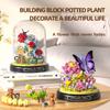 Insect Plant Potted Model Building Blocks Set Bee Butterfly Flower Bonsai Bricks With Dust Cover Diy Toys For Kids Holiday Gifts