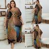 European-American Rayon Print Plus Size Beach Cover-Up Dress & Long Robe