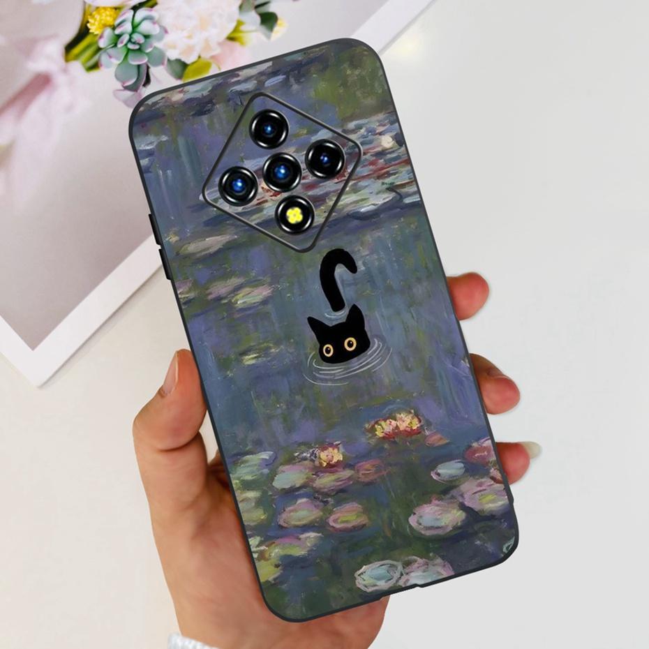 Красивый Расписной Чехол Для Infinix Zero 8 8i X687 X687B Мягкий ТПУ Задняя Крышка Для Infinix Zero8 Zero8i Черный Силиконовый Чехол Для Телефона