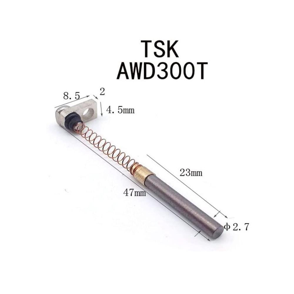 TSK AWD300T Spindle Motor Slotting Machine Carbon Brush, 2.7x18mm, Total Length 47mm, with 3x17mm Copper Bushing.