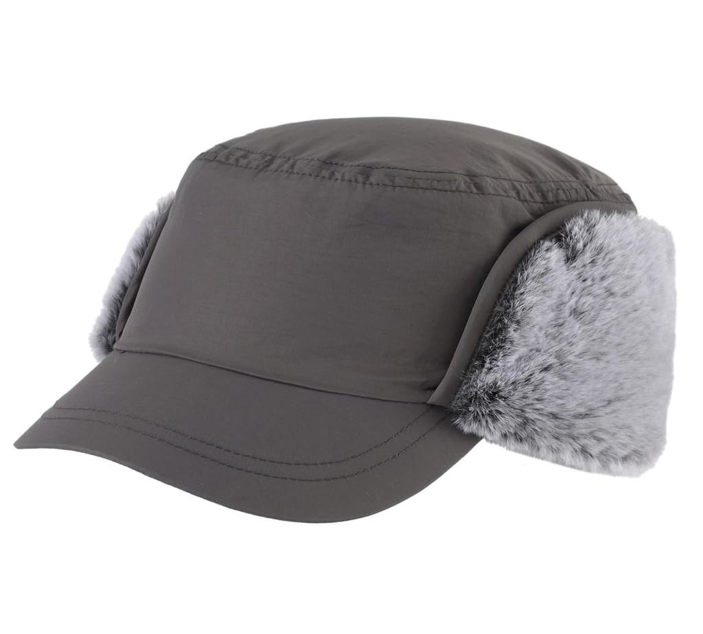 Cone Tail Unisex Earmuff Cap for Cold Work Dark Gray Men, Winter, Outdoor, Weather, Cycling, Warm, Waterproof, Cap,