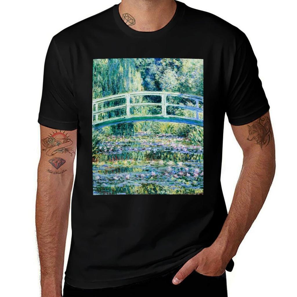 Monet Water Lilies And Japanese Bridge 1899 Tshirt T Shirts Cotton 100 Essential T Shirt Tshirt