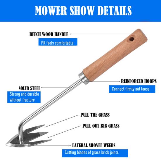 Корнеудалитель Рычажная Основа V-образная Вилка Острый Наконечник Ржавчиноустойчивый Прополка Высокая Твердость Экономия Труда Ручной Корнеудалитель Садовый Гаджет