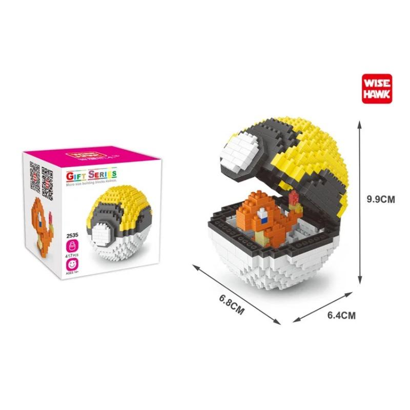 Мяч микро строительные блоки Пикачу Иви Чармандер Psyduck Magikarp Lapras DIY мини-кирпичные фигурки игрушки для детей