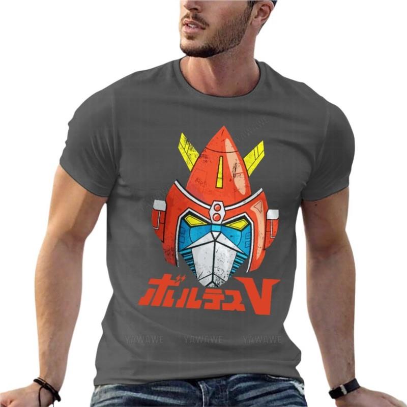 Робот команды Voltes V Япония Chogokin Большие Футболки Смешная Мужская Одежда Хлопок Streetwear Большой Размер Топы Футболка