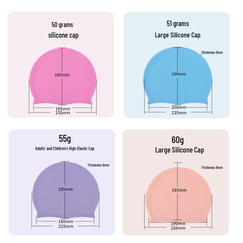 Женская удобная силиконовая шапочка для плавания - Водонепроницаемая, не сдавливающая, идеально подходит для больших голов и длинных волос + 0,03 бесплатная доставка для новичков!