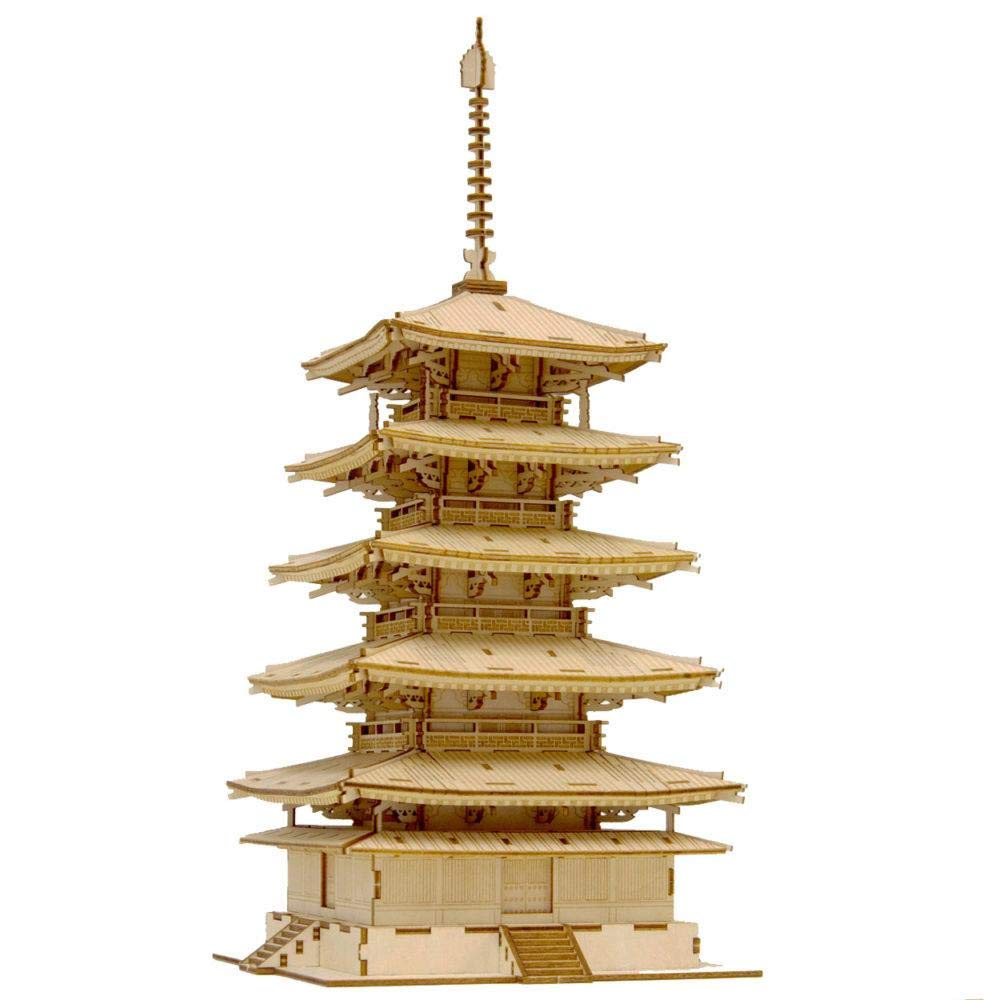 Wooden Art Ki-gu-mi Five-story Pagoda