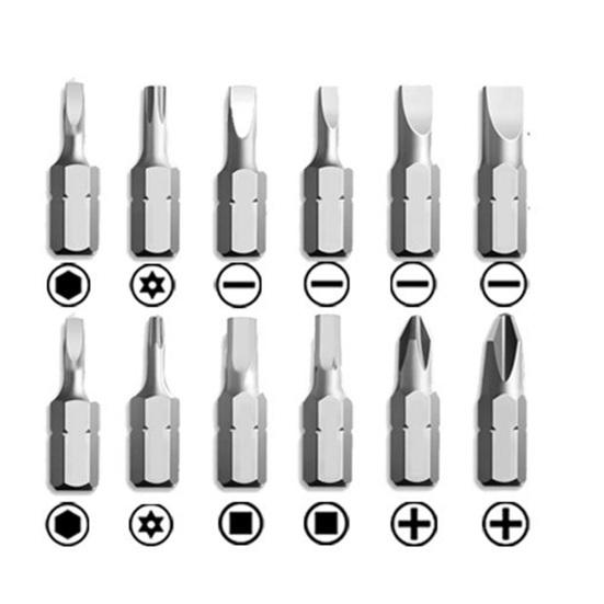 Ratchet Screwdriver with Non-Slip Handle High Strength 180-Degree Pivoting Adjustable Angle 13-in-1 Multi-functional Screwdriver