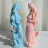 Форма из эпоксидной смолы 'Русалки' Антипригарная Силиконовая форма для ароматических свечей DIY Поделки из гипса Настольное украшение Инструмент Прочный