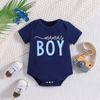Newborn Baby Cotton Bodysuit "Mama's Boy" Print Short Sleeve Jumpsuit Romper