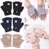 Cute Plush Cold Proof Fawn Flip Cover Winter Gloves Half-finger