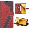 Case for Xiaomi Redmi Note 13 5G - E.F.CONNECTION - Two-tone Red - Leather Effect - Flexible - Magnetic Closure