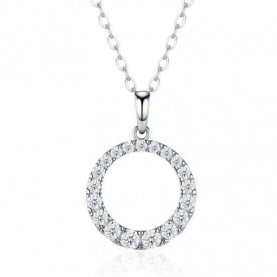 WUIHA Vintage 100% 925 Sterling Silver Round Cut Real GRA Moissanite Diamond Pendant Necklace Wedding Engagement Fine Jewelry