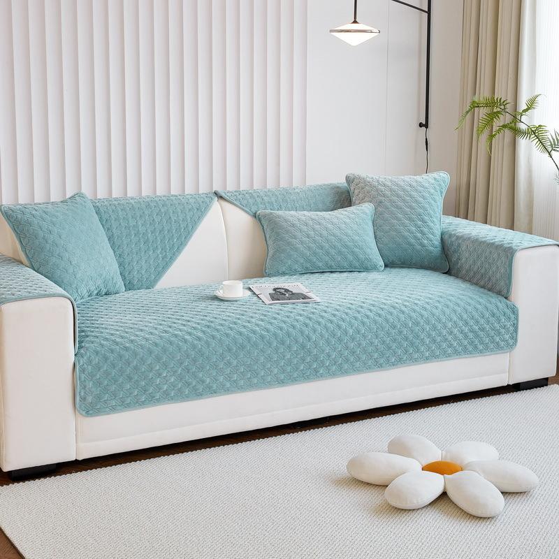 Plush Sofa Cushion Fabric Winter Antislip Crystal Velvet Sofa Cushion Sofa Towel Sofa Cover Cover Thickening Minimalist
