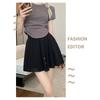 Drawstring Sports Shorts Women's Summer Elastic Waist Sag Loose Look Slim Everything with A Line Casual Wide Leg Skirt Pants