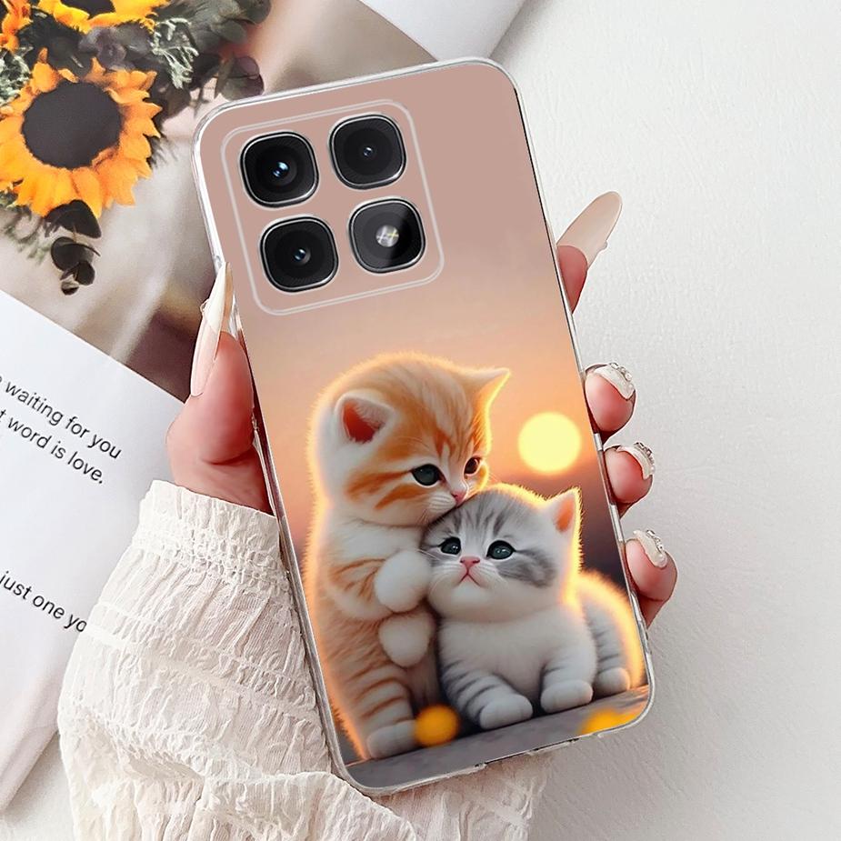 For Xiaomi Mi 14T Pro Case Cute Cat Fashion Painted Cover Soft Silicone Phone Case For Xiaomi 14T Pro Mi14T 5G Back Cover Bumper