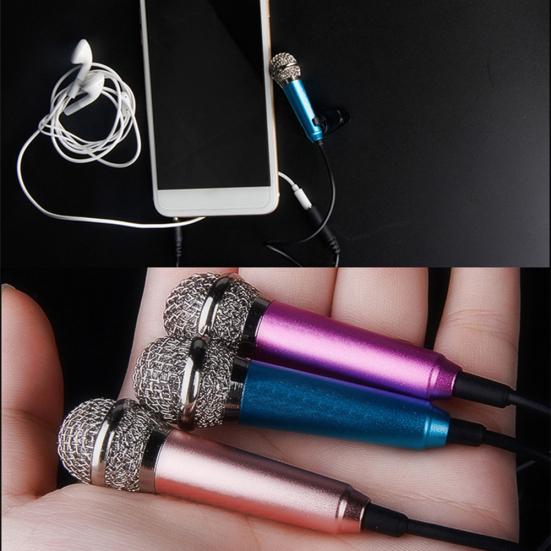 Mini Microphone High Fidelity Sensitive Aluminum Alloy 3.5mm Handheld Condenser Microphone for Daily Life