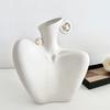 Ваза для тела Белая керамическая ваза в минималистском стиле, уникальная статуя-бюст, современная абстрактная ваза для цветов для домашнего декора, центральные предметы, украшение стола