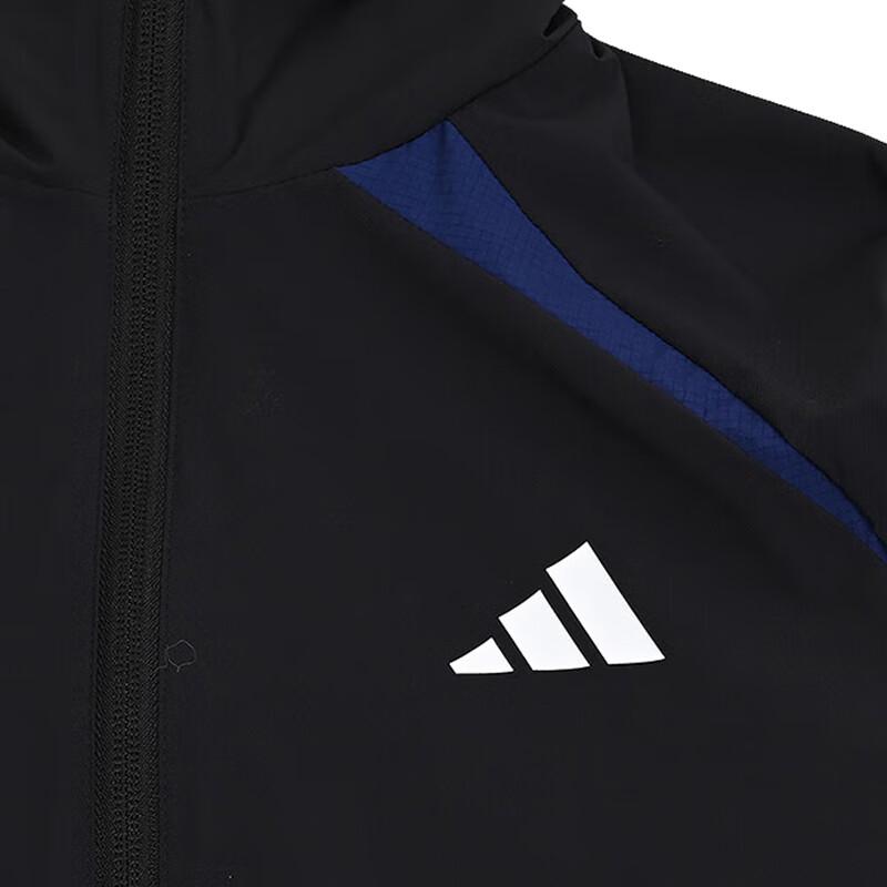 adidas Куртка на молнии с капюшоном в полоску черная Детские куртки JL6909