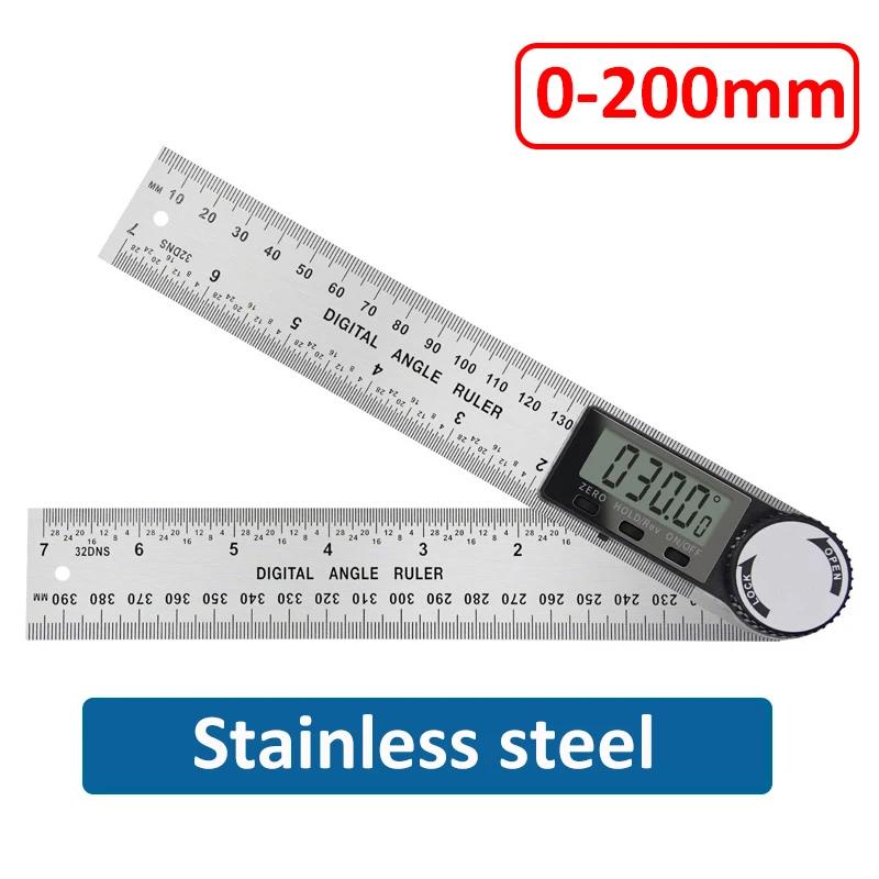 2-в-1 цифровой угломер линейка гониометр 360 градусов транспортир из пластика/нержавеющей стали деревообрабатывающий измерительный инструмент