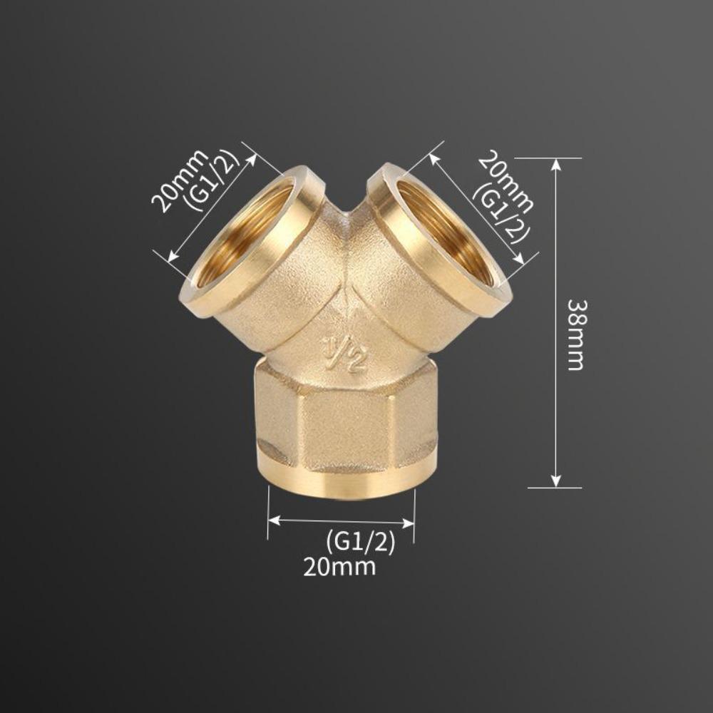 New 1/2 BSP Pneumatic Plumbing Connector Tee Type Male/Female Thread Copper Fittings Water Oil Gas Adapter