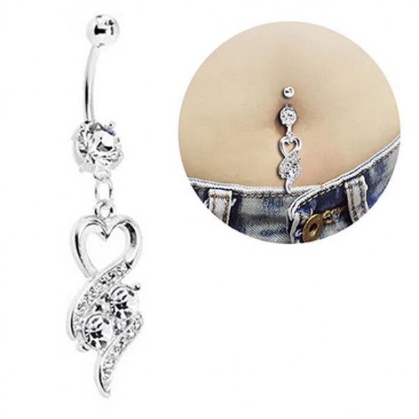 Модное хирургическое стальное сердце для пупка, пирсинг, ювелирные изделия MIT