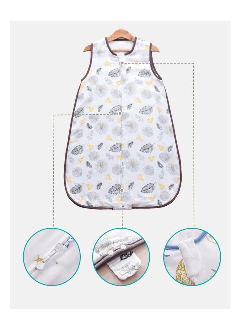 Детский спальный мешок-трансформер из бамбуковой хлопчатобумажной марли с разделяющимися ножками - весна/лето