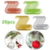 20PCS Tree Ornaments Multipurpose Plastic Heavy Duty Hangers Festive Stockings Ornaments S Hooks Xmas Christmas Shaped 50mm