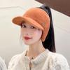 New Women Soft Winter Hat Faux Fur Warm Ponytail Cap Fashion Decorate Beanie Hat For Female Casual Earflap Knitted Hat