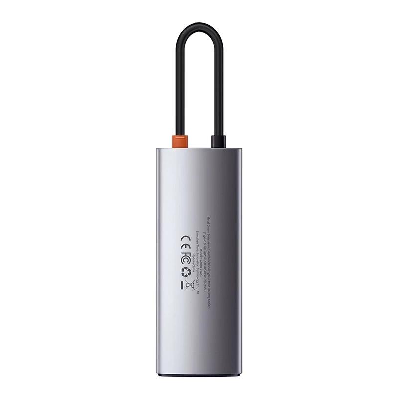 Хаб 5-в-1 Baseus Metal Gleam Series, USB-C к 3x USB 3.0 + HDMI + USB-C PD