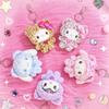 Серия Sanrio с леопардовым принтом Плюшевый брелок-подвеска для сумки Hello Kitty Сладкий подарок на день рождения для детей и девочек