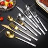 5 предметов японский набор столовых приборов из нержавеющей стали золотая серебряная столовая посуда столовые приборы ложки ножи вилки чайные ложки кухонные принадлежности