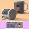 [A2181] - Purple Ceramic Mug 'Dogs' (french Bulldog) - 95x80mm