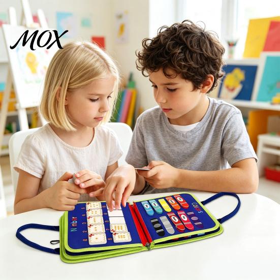 Interactive Letter And Number Games Montessori Busy Board Dinosaur Theme Handbag, Numbers/Colors/Shapes/Letters/Time Multi Module, Toddlers