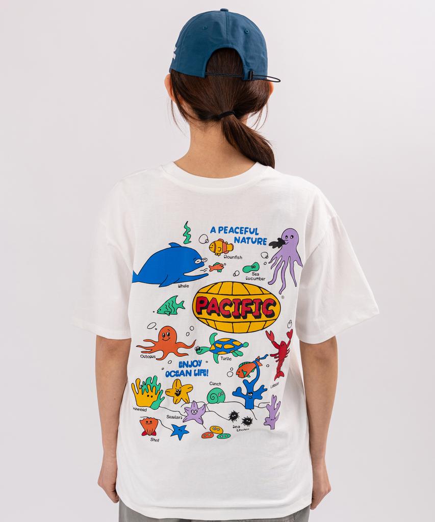 BIGWAVE COLLECTIVE Enjoy Ocean Life Short Sleeve T-Shirt (Off-White)