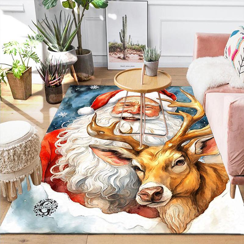1Pc Christmas Nutcracker Party Rug Office Carpet Indoor Outdoor Doormat Nonslip Soft And Comfortable Living Room Christmas Halloween Gift D91819