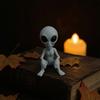 3D-печатная статуя инопланетянина Научно-фантастическая скульптура инопланетянина НЛО Забавная сидящая фигурка инопланетянина Креативная