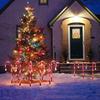 Solar Powered Lawn Light, Ground Mounted Light, Christmas Decoration, Candy Cane Light, Outdoor Garden, One Trailer, Five Courtyard Lights