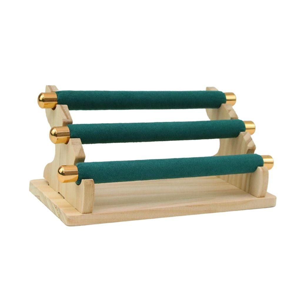 Necklace Bracelet Jewelry Organizer 3-Tier Ring Display Rack Wooden Ring Holder  Retail Display