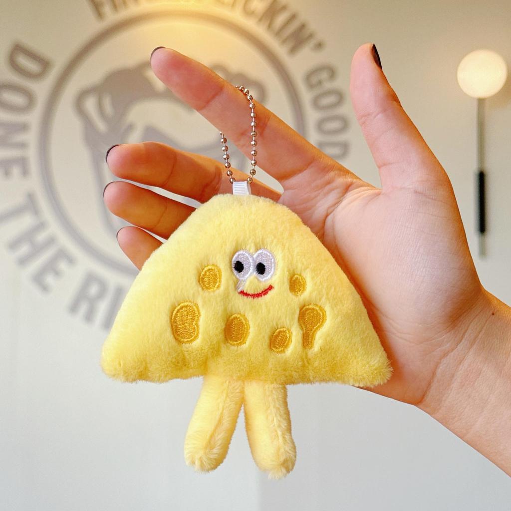 Japanese Style Cute Cheese Plush Keychain - Xiaohongshu Hot Item, Perfect Student Bag Charm