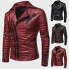 Мужская модная ветрозащитная куртка из кожи для мотоцикла - прессованный хлопок, ажурный дизайн, размеры M-4XL (Стиль PY70)