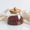 Стеклянная банка для хранения специй с бамбуковой крышкой и силиконовым уплотнителем, прозрачное стекло, для чая, специй, сыпучих продуктов, кухня