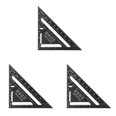 5# метрическая 7-дюймовая алюминиевая линейка-треугольник, транспортир для измерения углов (черный)